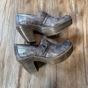 Born Elegant Women's Brown Heeled Mules